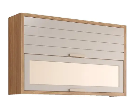 Armário Aéreo Eloise 120cm 2 Portas Basculantes com Vidro - MGM