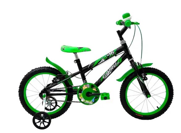 BICICLETA CAIRU ARO 16 ABS C-16 PTO/VERDE