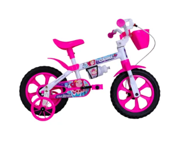 Bicicleta Cairu Feminino Mini Sereia 12 - Branco/Rosa