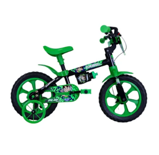 Bicicleta Cairu Masculino Play Kids 12 - Preto/Verde