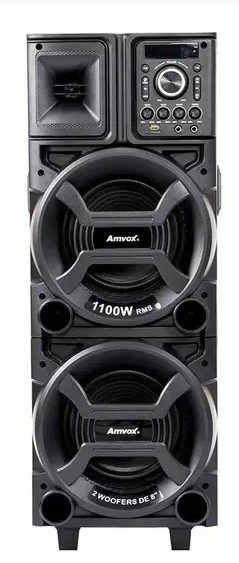 CAIXA AMPLIFICADA AMVOX ACA 1101 BLACK DUPLO