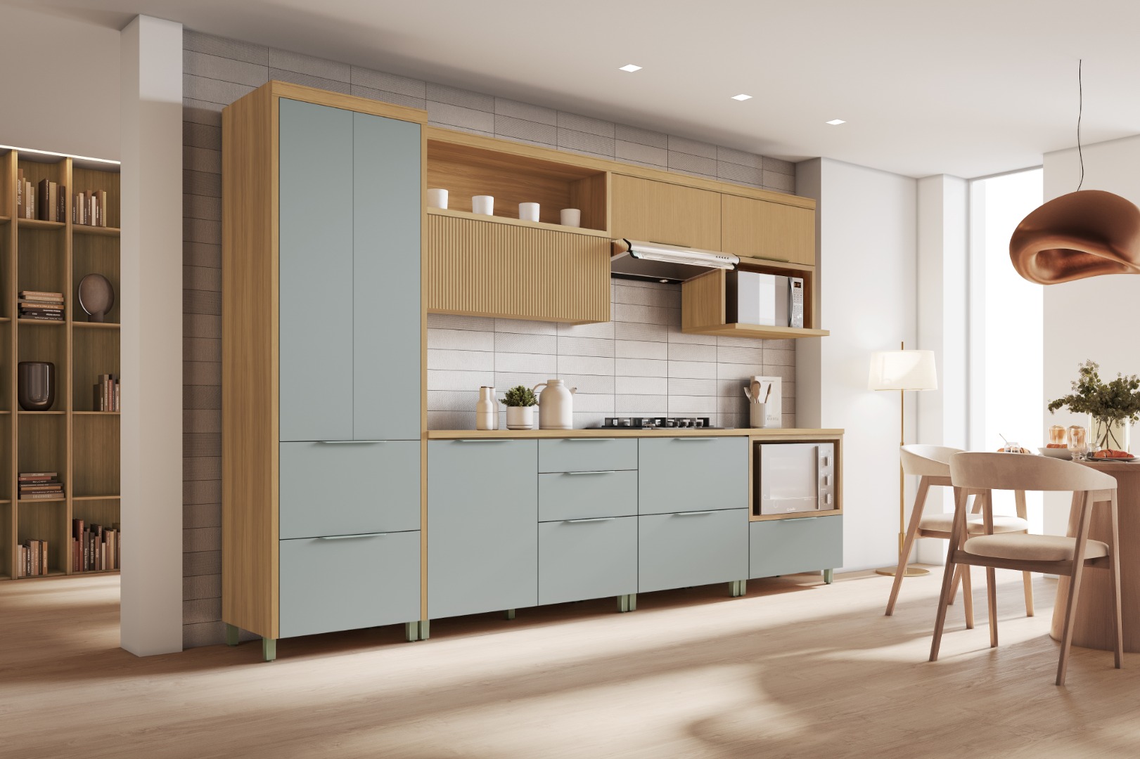 Cozinha Nesher 6 Peças 7 Portas 6 Gavetas Marquesa 100% Mdf - (Balcao de 80cm com forno não incluso)