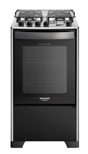 Fogão 4 Bocas Preto com Mesa Inox Dako Magister