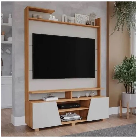 Estante Home Theater Master para TV até 55” - Permóbili Off/Nature